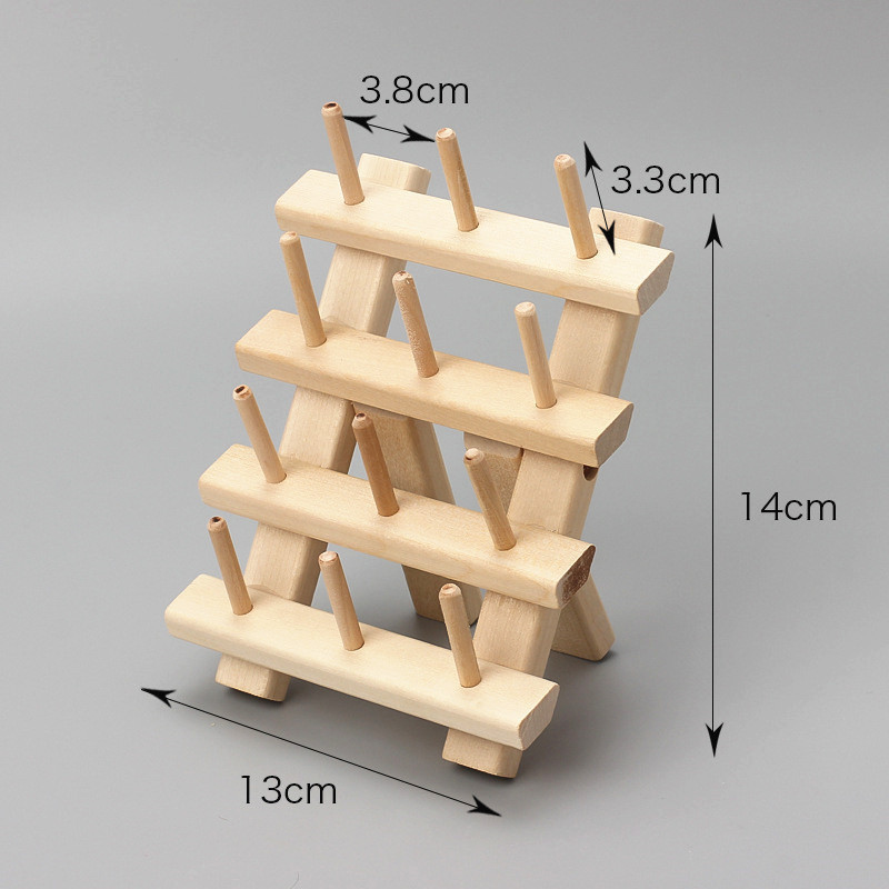 Wholesale DIY yarn Placement rack Lines shelf 12PC wooden shaft Folding rack needle Line tool frame sewing Line storage rack