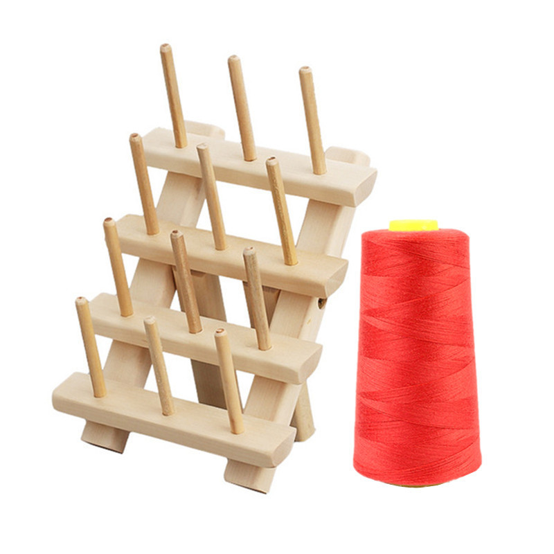 Wholesale DIY yarn Placement rack Lines shelf 12PC wooden shaft Folding rack needle Line tool frame sewing Line storage rack