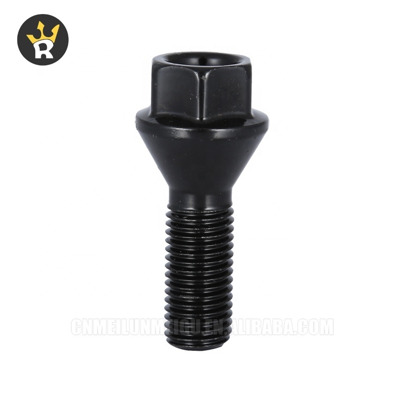 Private brand customized models m12X1.5 10.9 Grade Car Wheel Bolt Black Lock Bolts For BMW Wheel Screw Bolt