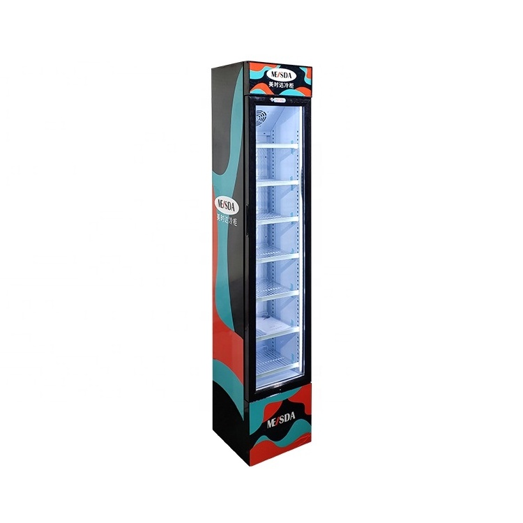 Meisda SC105B 105L hot slim fridge glass door redbull upright Refrigeration Equipment