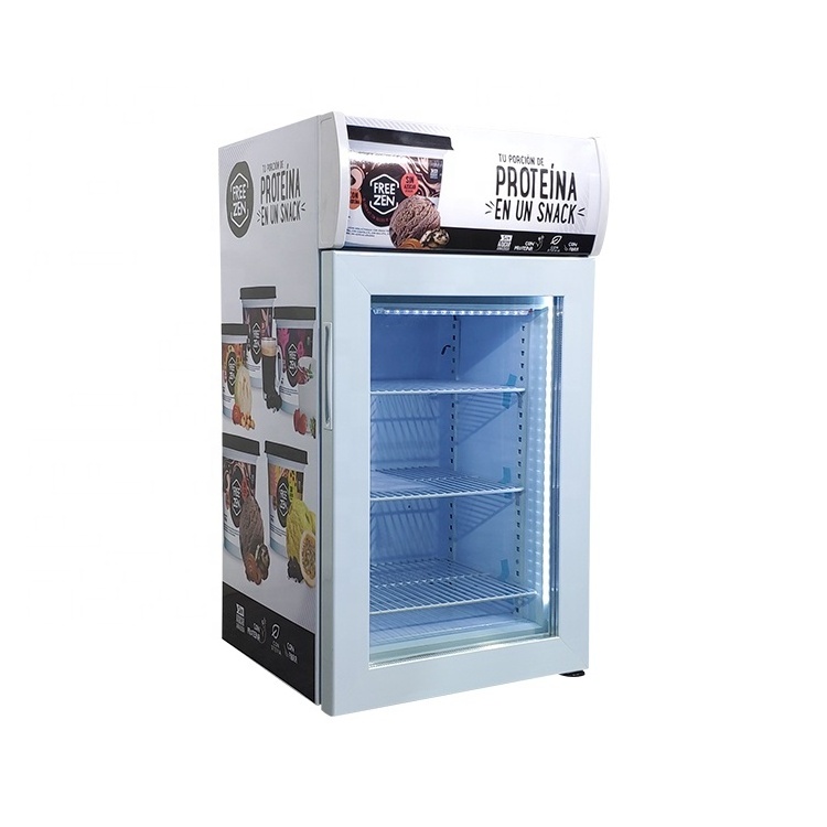 Meisda 50L congelador vertical glass door CE popsicles display freezer