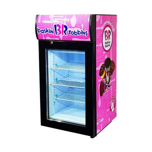 Meisda 50L Hot sale single glass door counter top display ice cream freezer