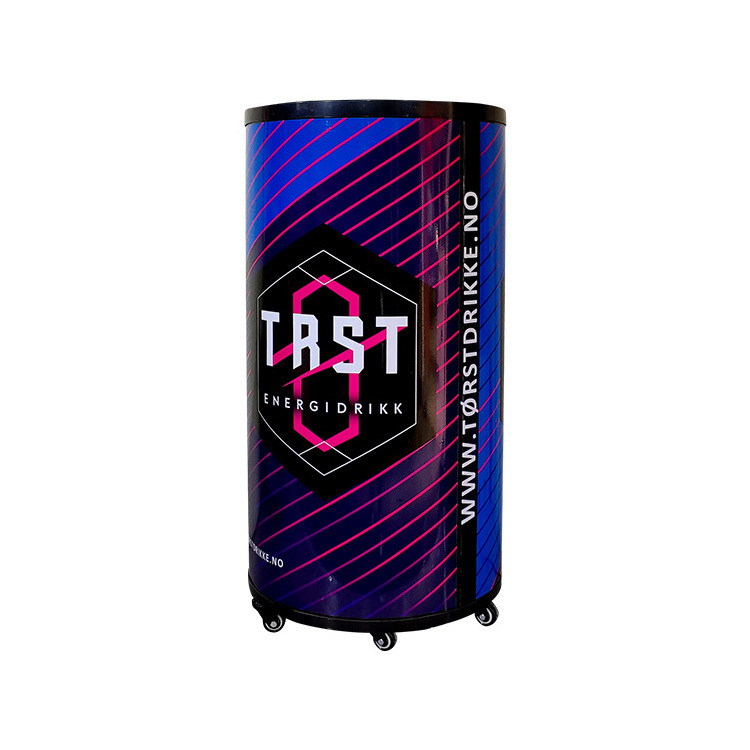 Meisda SC65Y 65L Can Shape Display Cooler Round Barrel Beverage Energy Drink Fridge