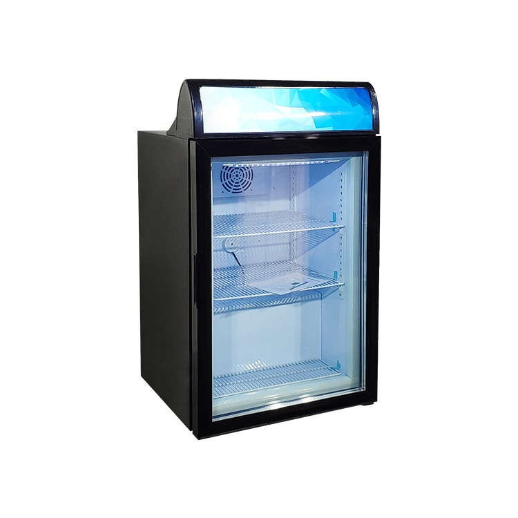 Meisda SD98B 98L commercial ice cream fridge glass door counter top freezer