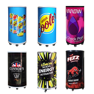 Meisda 65L Round Barrel Beverage Display Cooler Energy Drinks Display Refrigerator