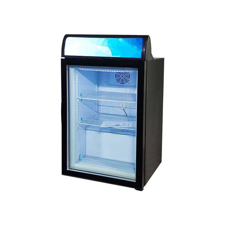 Meisda SD98B 98L commercial ice cream fridge glass door counter top freezer