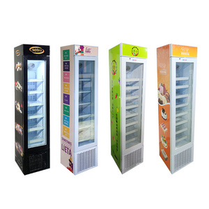 Meisda Hot sale SD105B glass door vertical ice cream frozen food display commercial freezer for supermarket