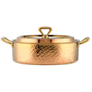 Luxury Large Shiny Polished Copper Soup Pot Cookware Set Stainless Steel Stock Pot Kitchen Cooking Pot