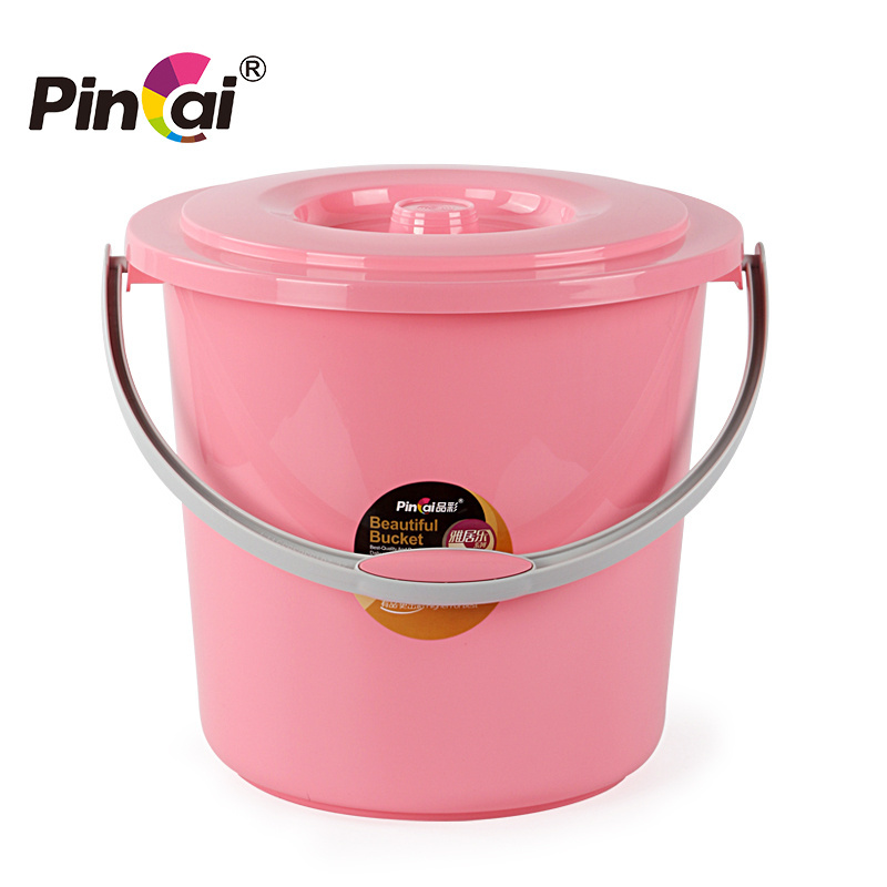 Multi Color Portable 13L 16L 19L Pail Handle Water Plastic Bucket with Lid