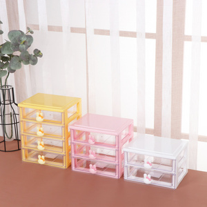 Multifunctional Plastic Cute Portable Desktop Mini Kids Storage Drawer Box Tabletop Storage Drawers Desk Organizer