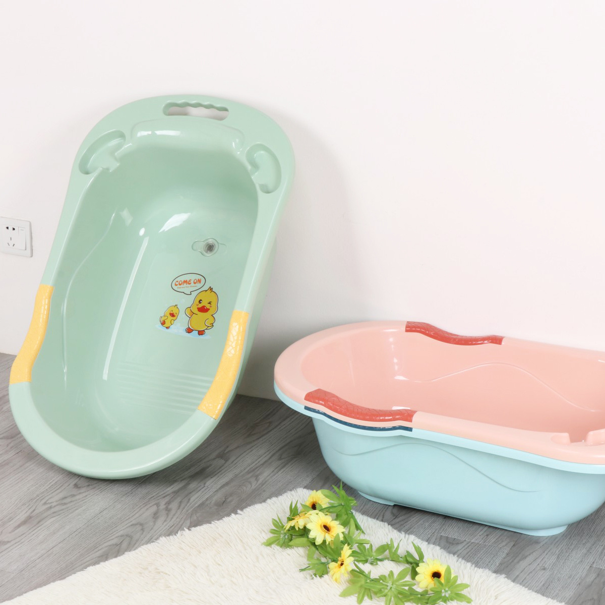 Wholesale Plastic Babies Durable Newborn  Baby Bath Tub Toddler Infant Bathroom Tub Baby Spa Bathtub