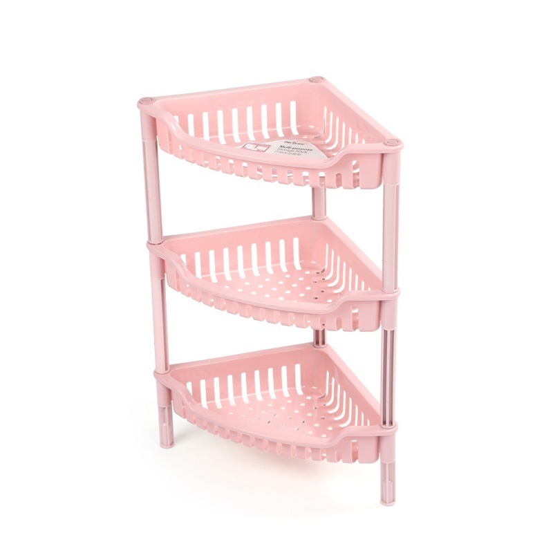 High quality Colorful Plastic Kitchen PP 2 tiers Rack plastic storage shelf