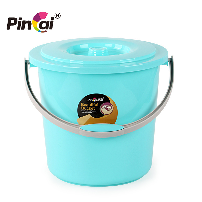 Multi Color Portable 13L 16L 19L Pail Handle Water Plastic Bucket with Lid