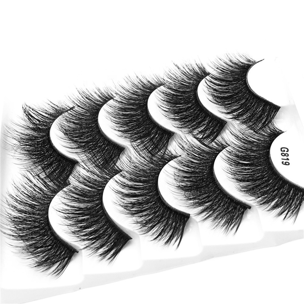 Full Strip 3D Mink Eyelashes Natural Thick False Eye Lashes Soft Fake Eyelash Wispy Faux Mink Lashes