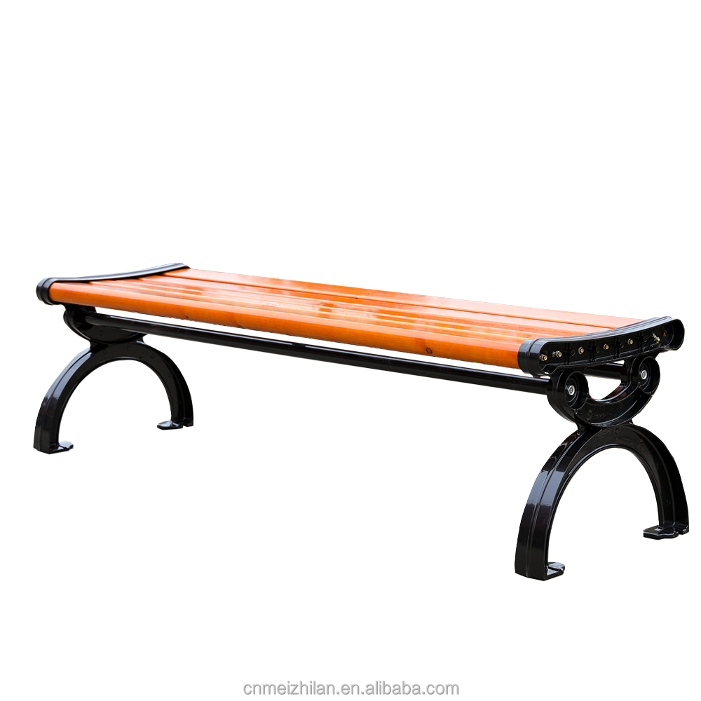 Custom colors metal Wooden park long bench chair outdoor garden outdoor wooden stainless steel bench