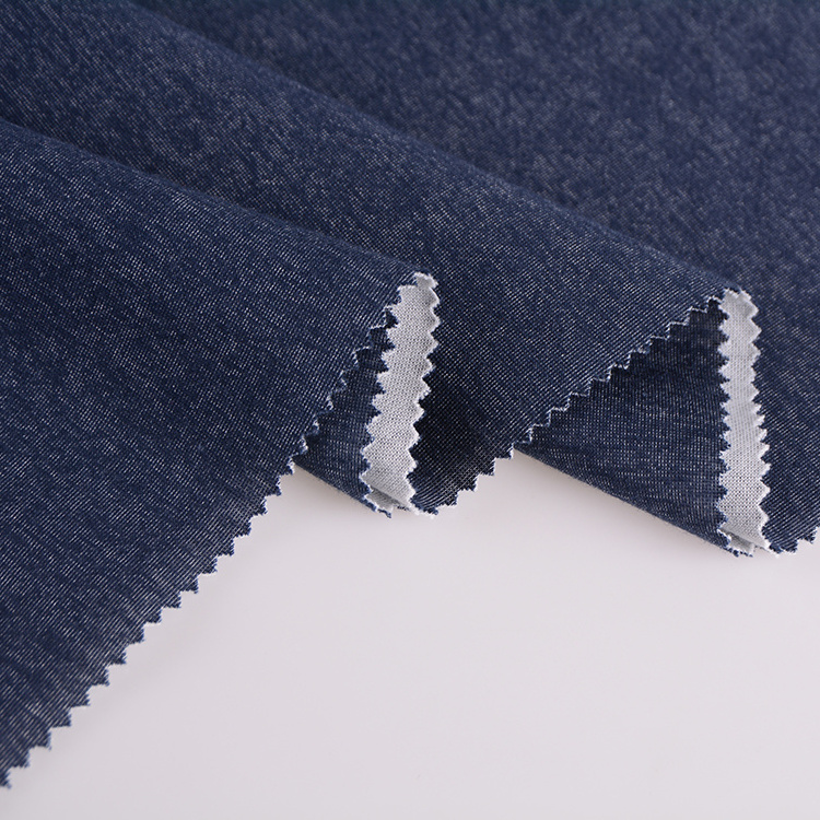 Yard dyed 75%  polyester 25% cotton interlock knitted fabric bond with non-woven fabric for leisure suit