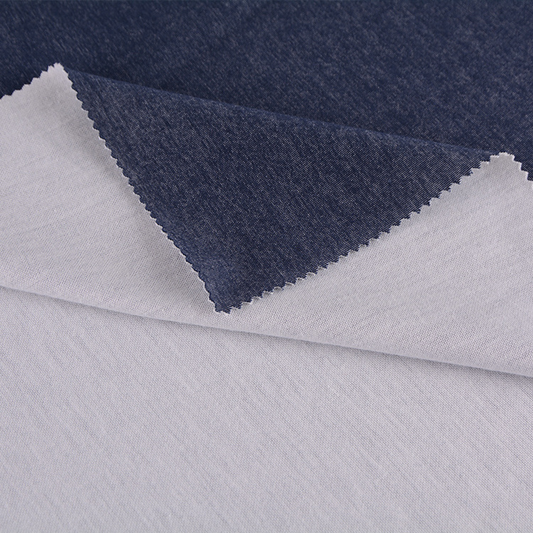 Yard dyed 75%  polyester 25% cotton interlock knitted fabric bond with non-woven fabric for leisure suit