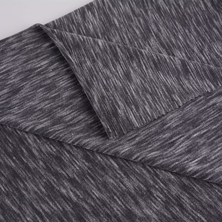 2019 high quality segment dyed dry fit polyester rayon spandex knit single jersey fabric for sport shirts