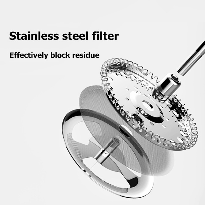 NEW  Factory Outlet French Press Silvery Coffee and Tea Maker 600ML Stainless Steel  Hot Sell Tea Ware