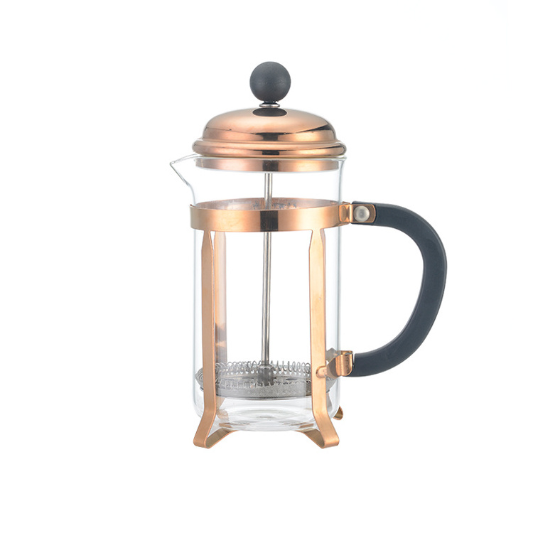 LFGB  Coffee Press Rose Gold Tea Maker 304 stainless steel  Borosilicate Glass 34oz French Press