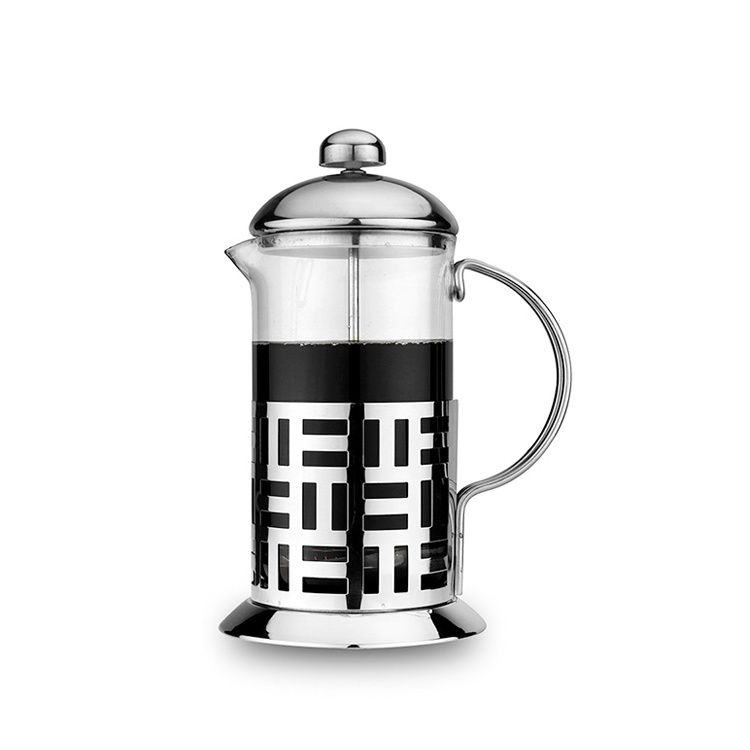 Top Sales  600ML Stainless Steel Coffee Pot Classic Outdoors Portable Glass Coffee Maker Wholesale Coffee Tea Pot