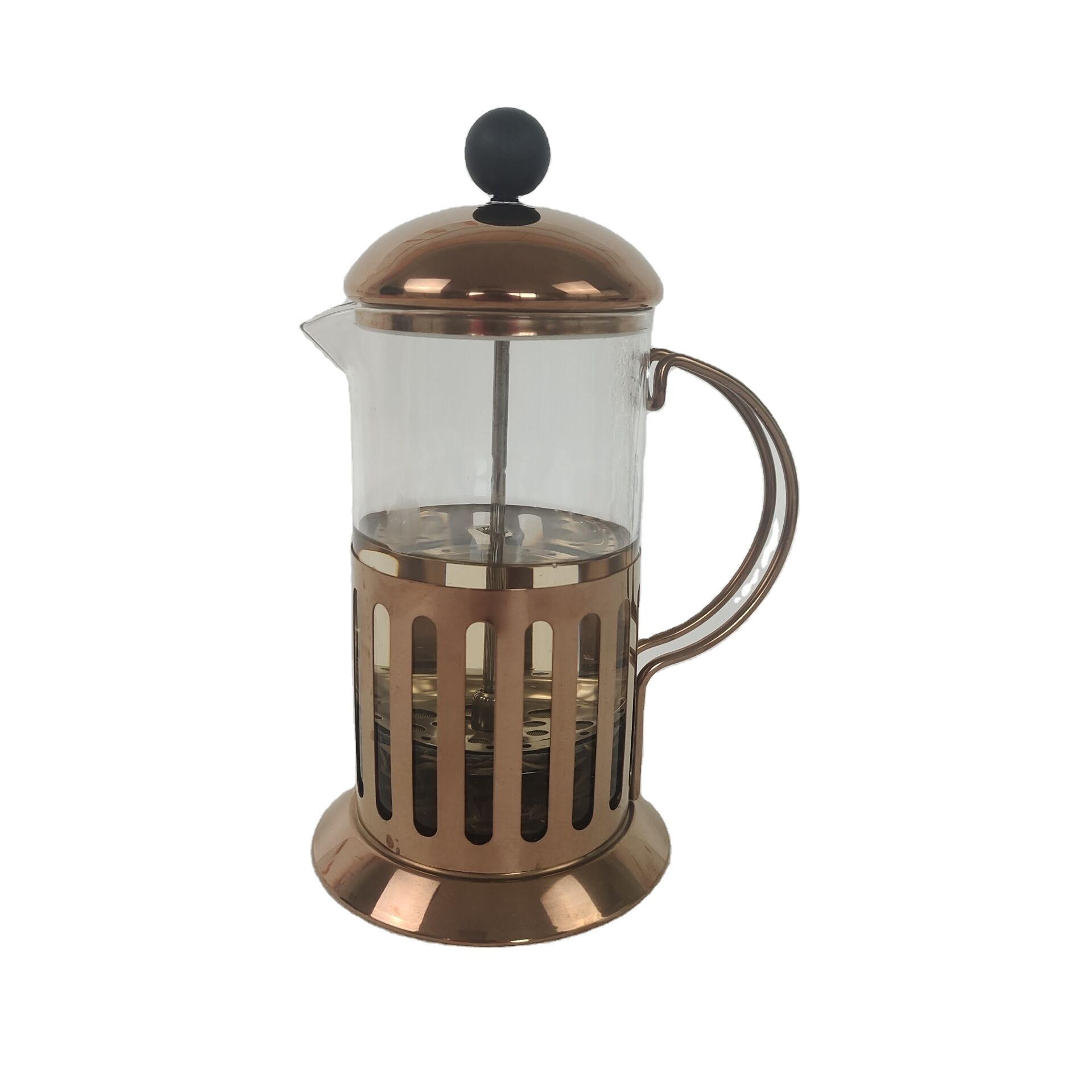 New  600 ML French Press copper  Indian Filter Coffee Maker High Borosilicate Glass Of French Press