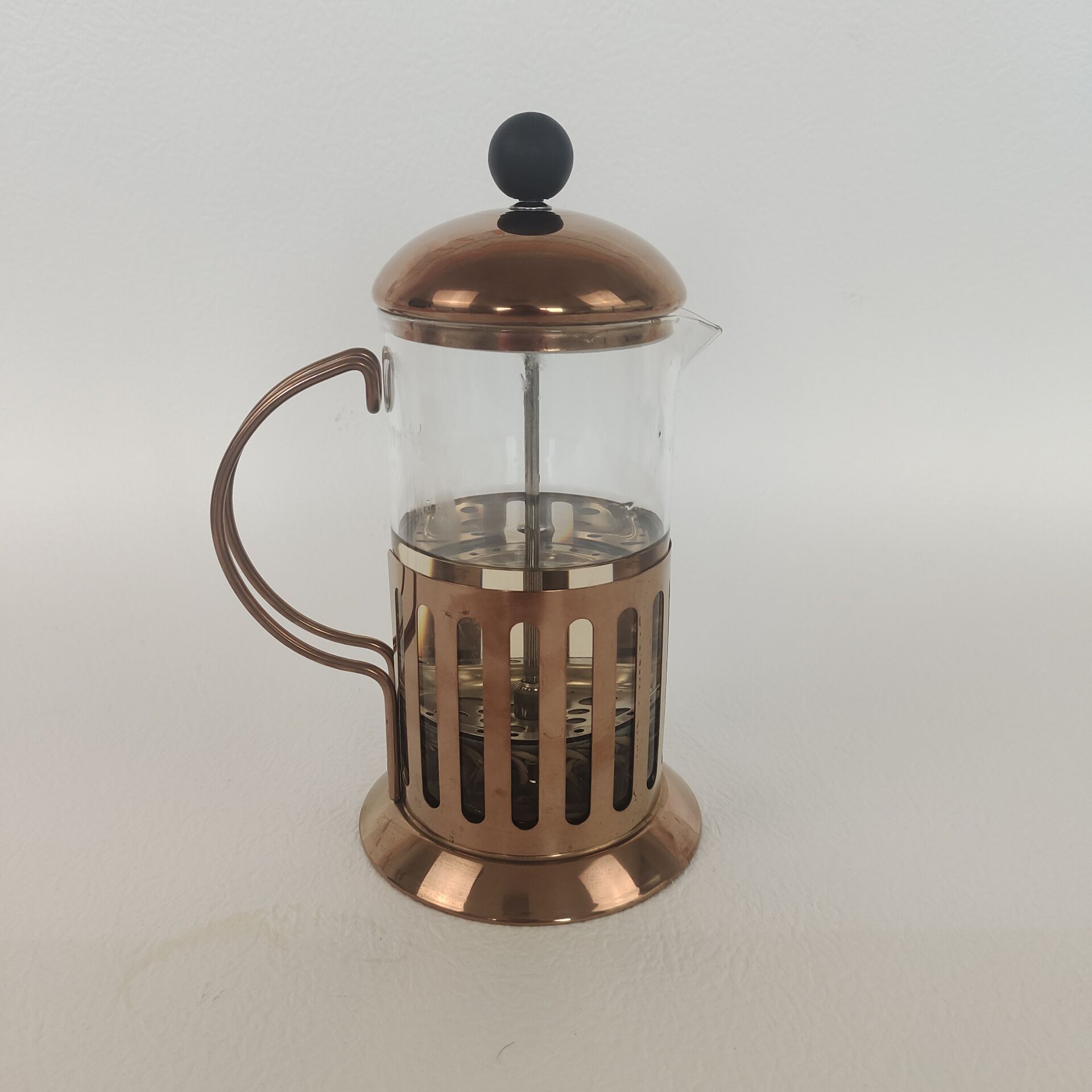 New  600 ML French Press copper  Indian Filter Coffee Maker High Borosilicate Glass Of French Press