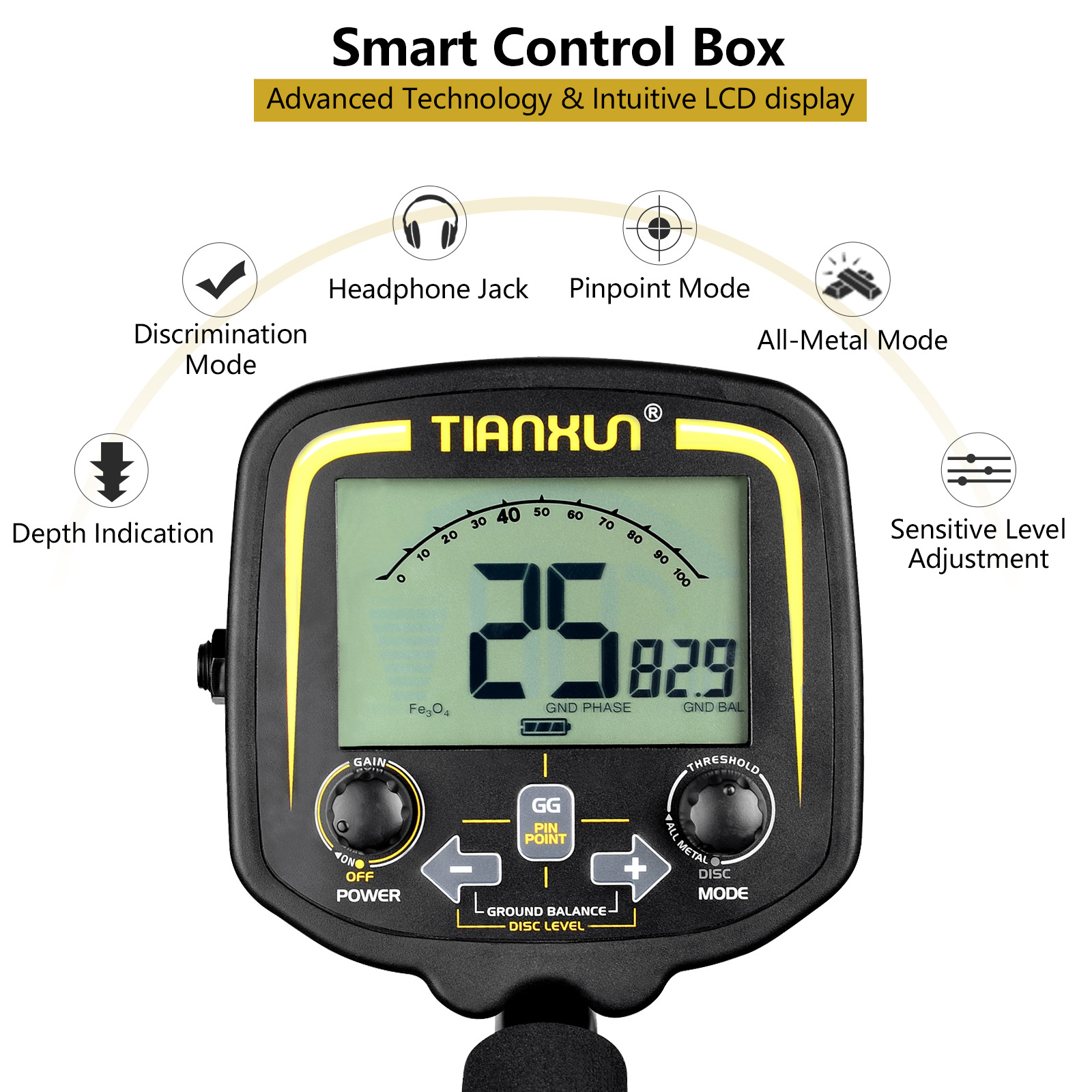 Factory supply professional underground gold metal detector with free accessories TX-850