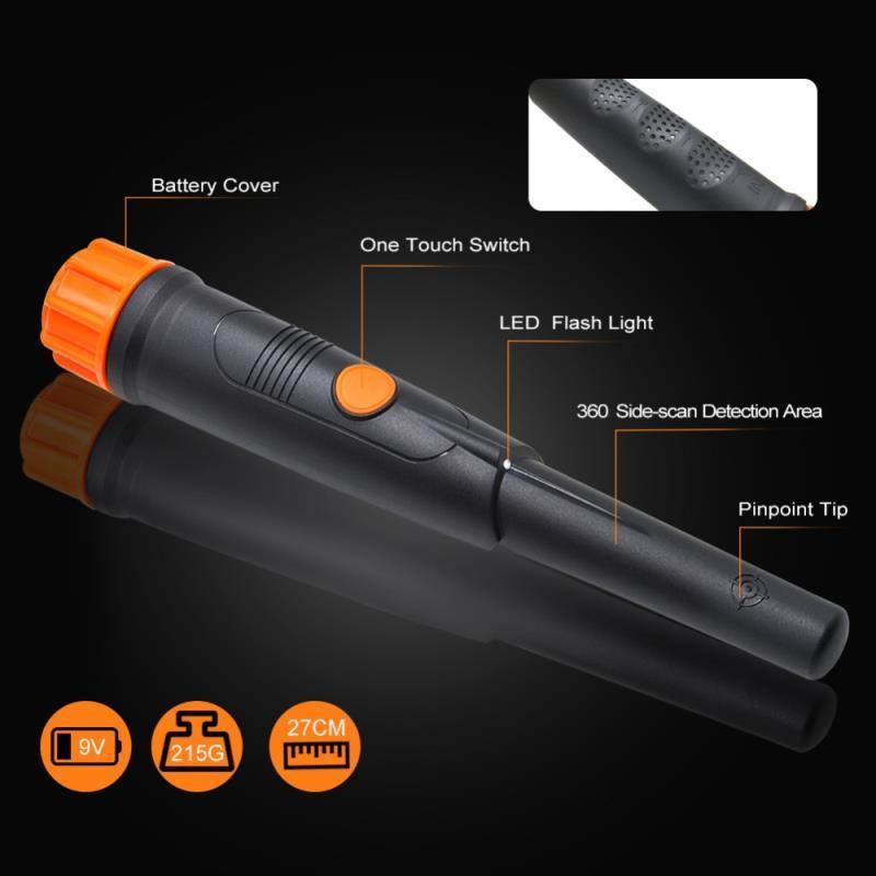 Metal Detector Pinpointer IP68 Waterproof Handheld Pin Pointer Wand with Belt Holster Treasure Hunting Tool Accessories