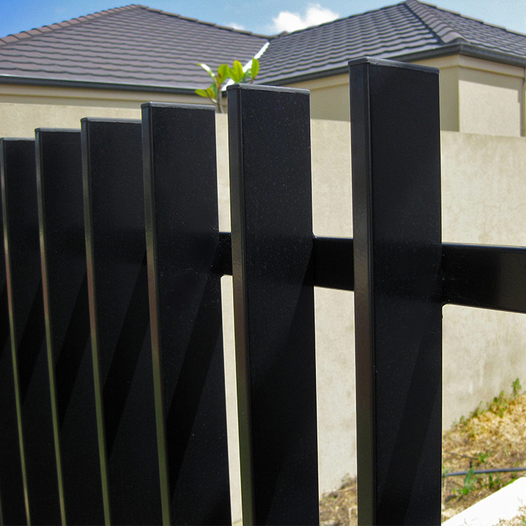 Zinc-steel blade 3d vertical slat fencing home garden black powder coated Australia type aluminum vertical blade metal fence