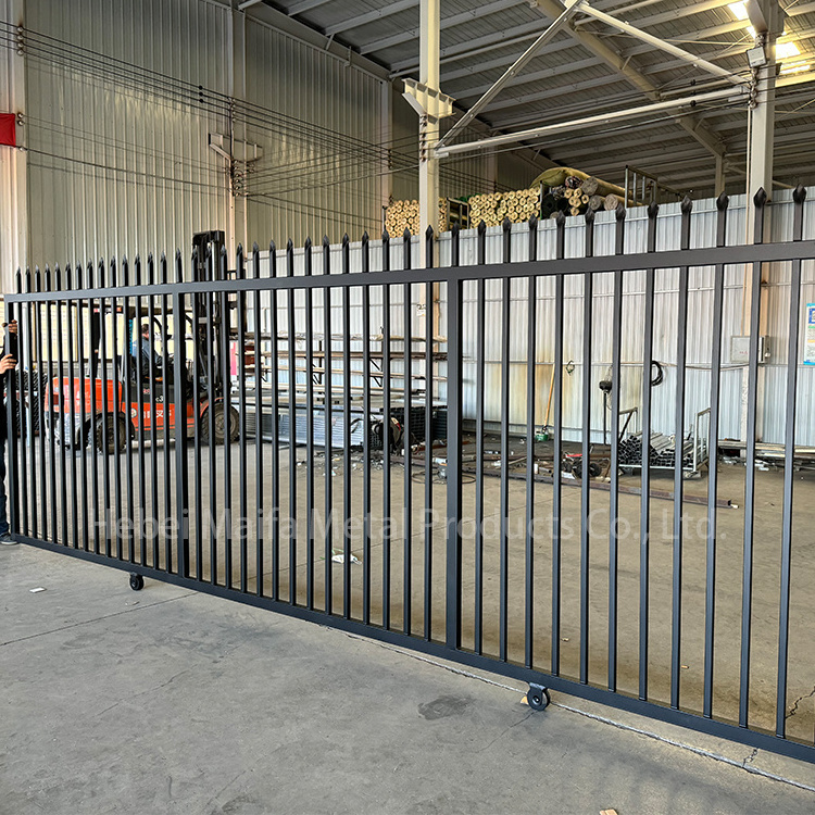 Zinc modern steel fence panel design philippines black metal galvanised steel fencing