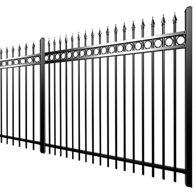 Custom acceptable iron fencing security decorative garden fences spearhead top steel fence