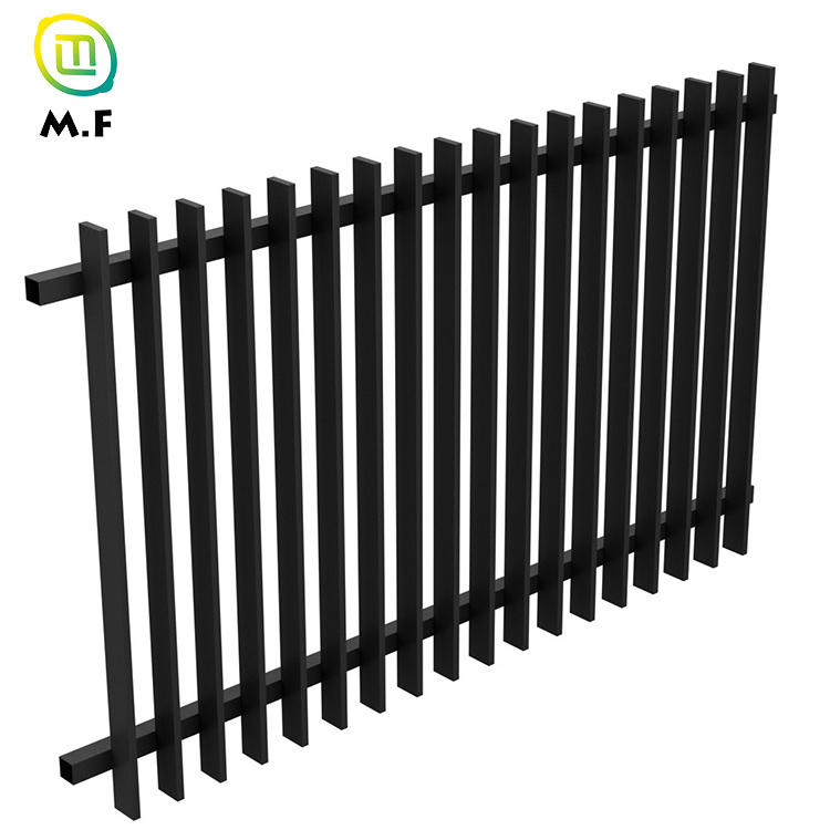 Zinc-steel blade 3d vertical slat fencing home garden black powder coated Australia type aluminum vertical blade metal fence