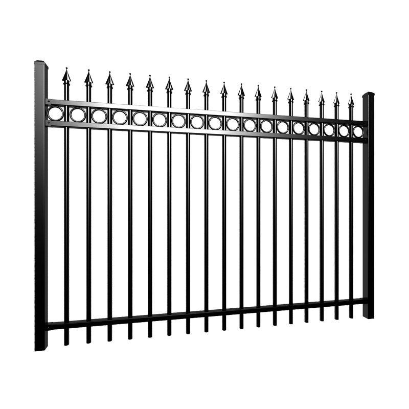 Custom acceptable iron fencing security decorative garden fences spearhead top steel fence