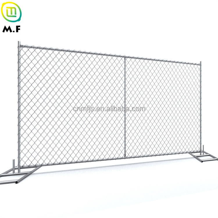 Customized 6x12ft Metal Chainlink Fence Panels Temporary Removable Diamond Chain Link Temp Fencing