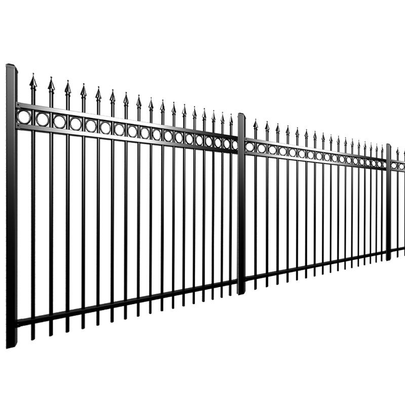 Custom acceptable iron fencing security decorative garden fences spearhead top steel fence