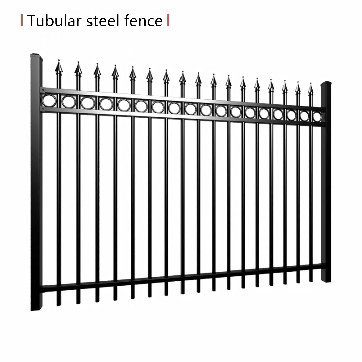 Custom acceptable iron fencing security decorative garden fences spearhead top steel fence