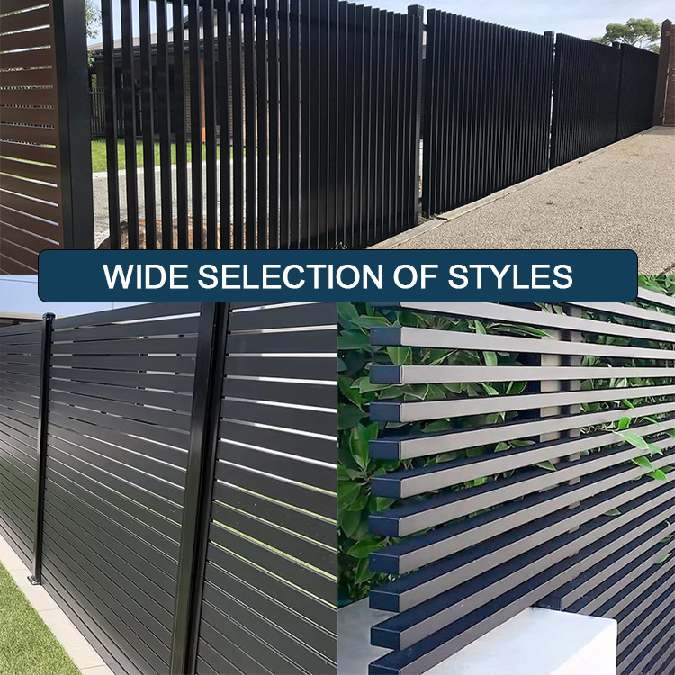 Zinc-steel blade 3d vertical slat fencing home garden black powder coated Australia type aluminum vertical blade metal fence