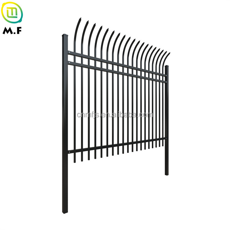 Zinc modern steel fence panel design philippines black metal galvanised steel fencing