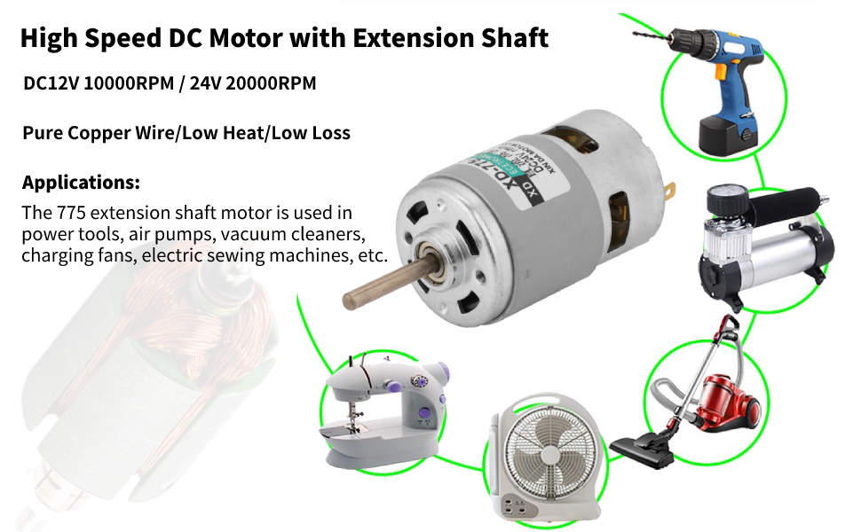 Mglory Best-Selling 555 755 775 12v Mini Dc Reduction Motor For Electric Small Household Appliances Motor