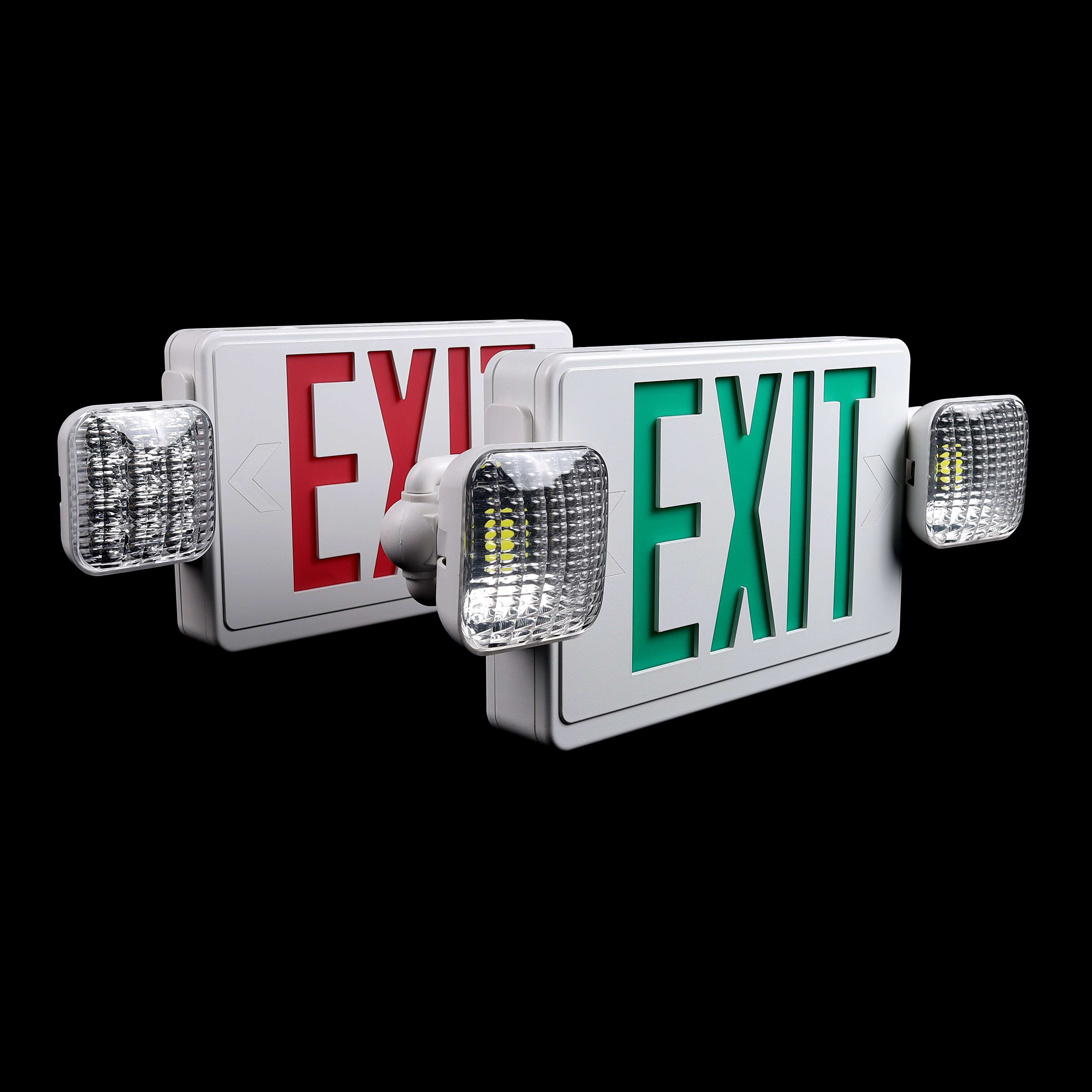 Stock Led Emergency Warning Two Head Led Exit Combo Light Exit Light Lamp Power 6w With Sign Rechargeable