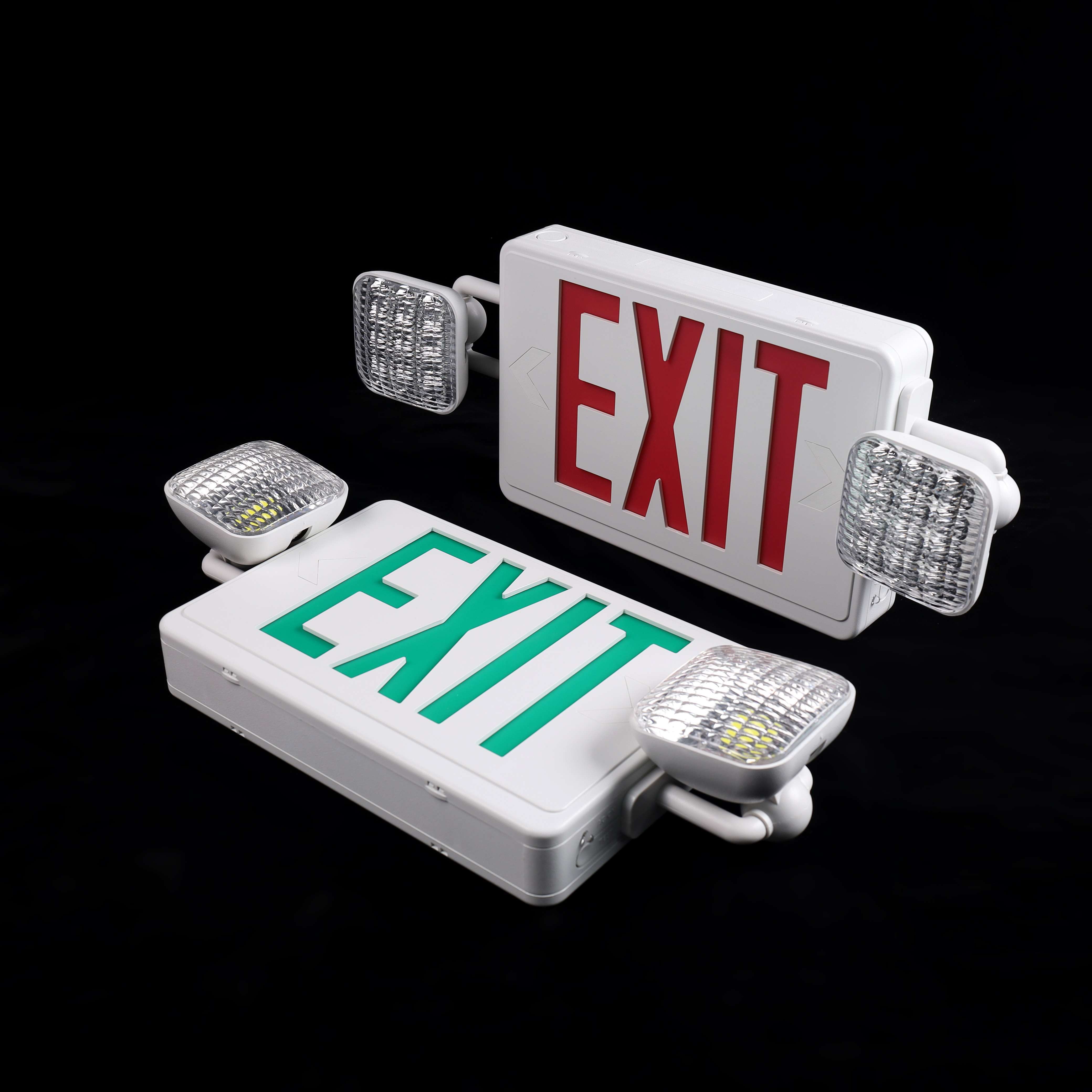 Stock Led Emergency Warning Two Head Led Exit Combo Light Exit Light Lamp Power 6w With Sign Rechargeable