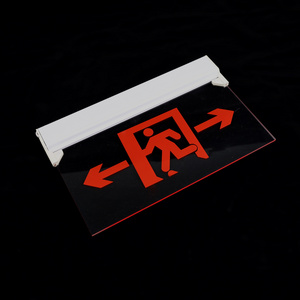 Led Red Exit Sign Emergency Exit Lights With Battery Backup Hardwired Led Edge Lit Exit Signs For Business