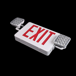 Thermoplastic Abs Housing 5va Flame Rating Two Head LED Emergency Light Combo Led Exit Sign with emergency light