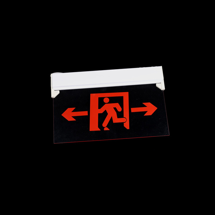 Ip20 Fire Led Emergency Exit Safety Signs Board Battery Rechargeable Running Man Pattern Led Exit Sign