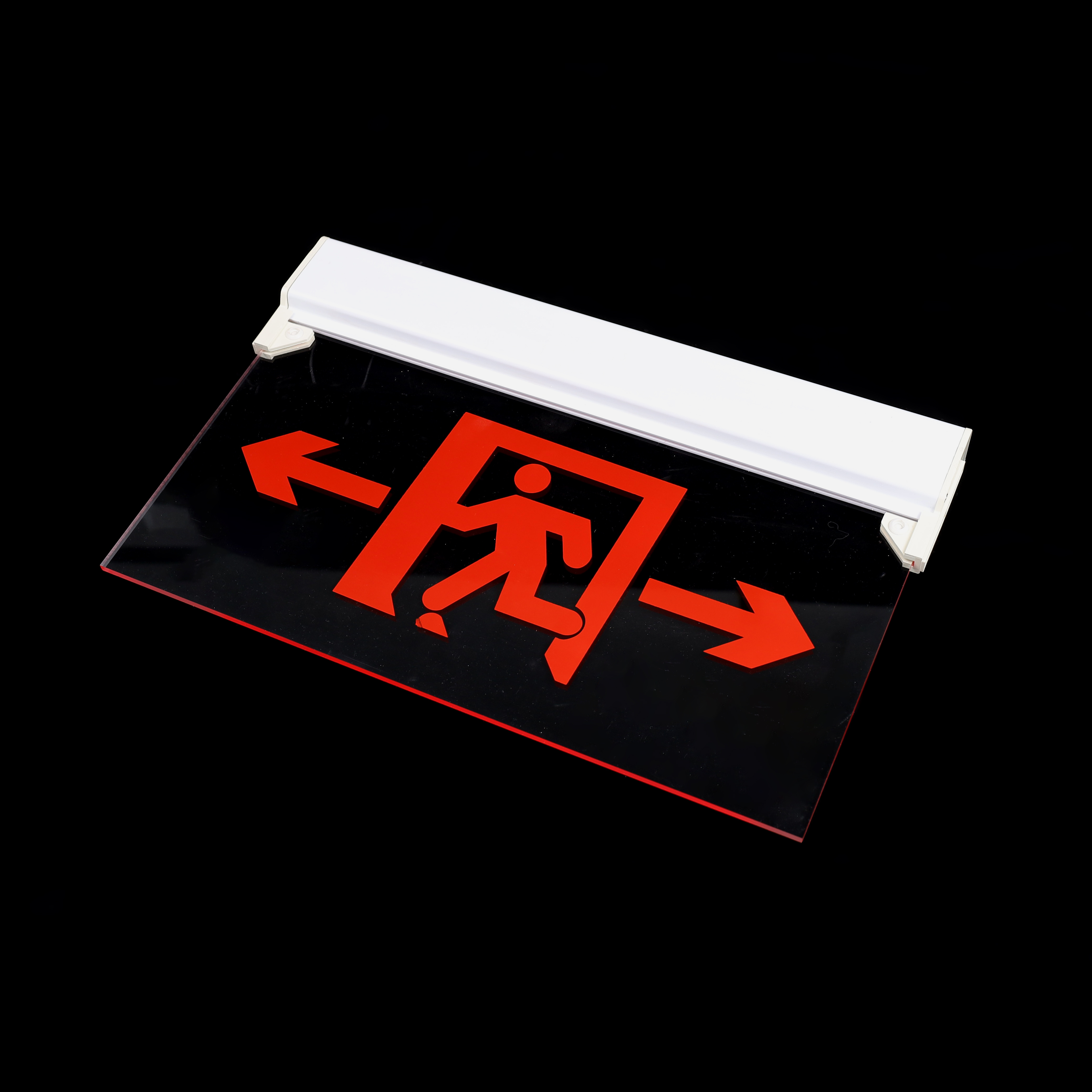 Ip20 Fire Led Emergency Exit Safety Signs Board Battery Rechargeable Running Man Pattern Led Exit Sign