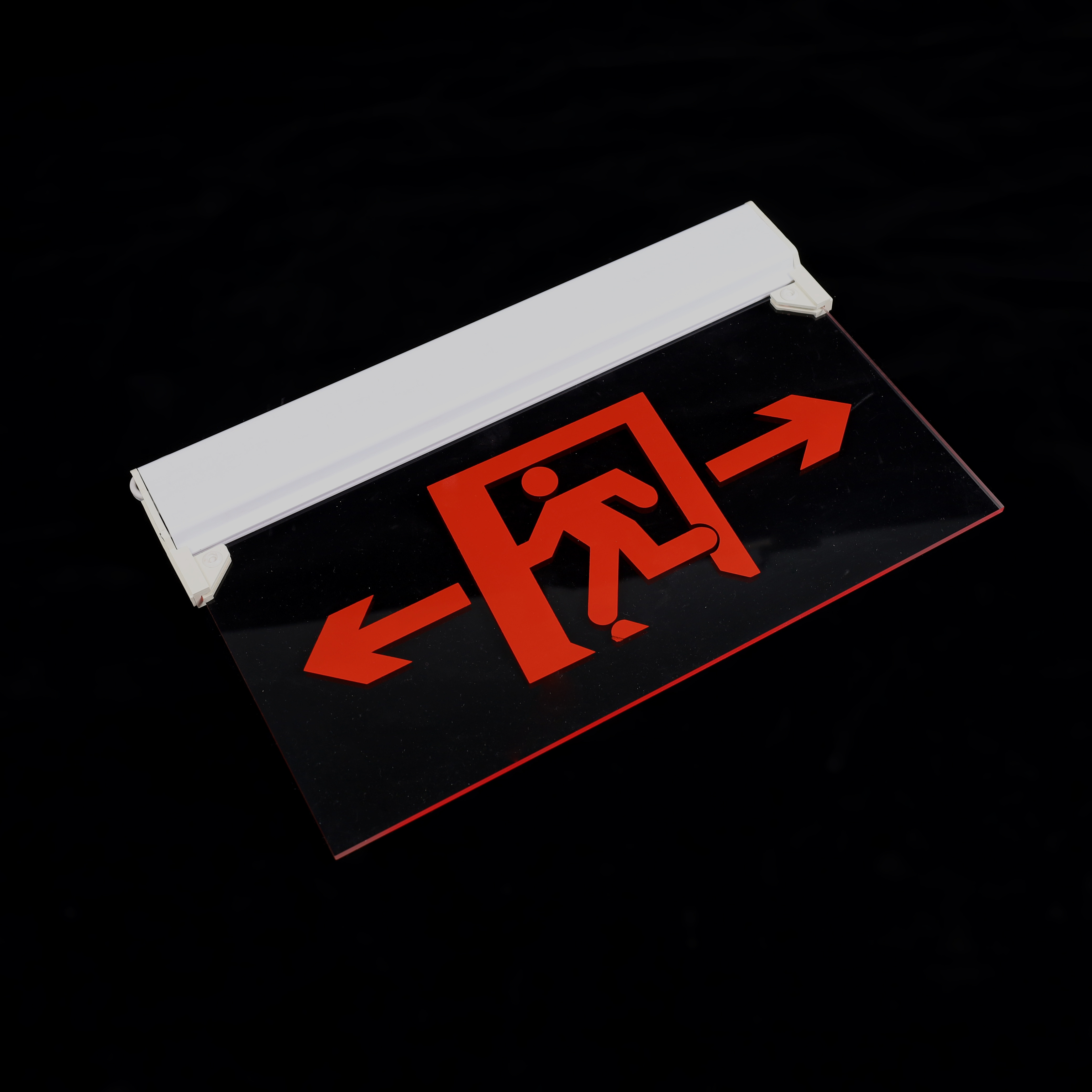 Ip20 Fire Led Emergency Exit Safety Signs Board Battery Rechargeable Running Man Pattern Led Exit Sign