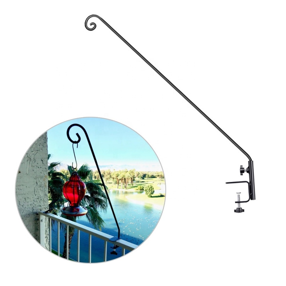 High Quality Black Coating Garden Automatic Bird Feeder Adjustable Mild Steel Clamp With Hooks