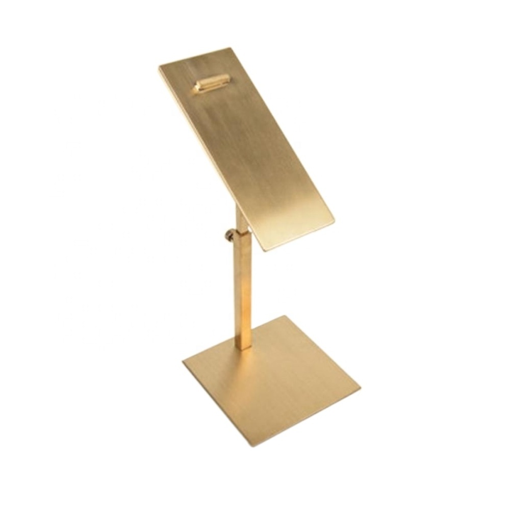 High Quality Titanium Plating in Gold Rotating Stainless Steel Shoe Display Stand