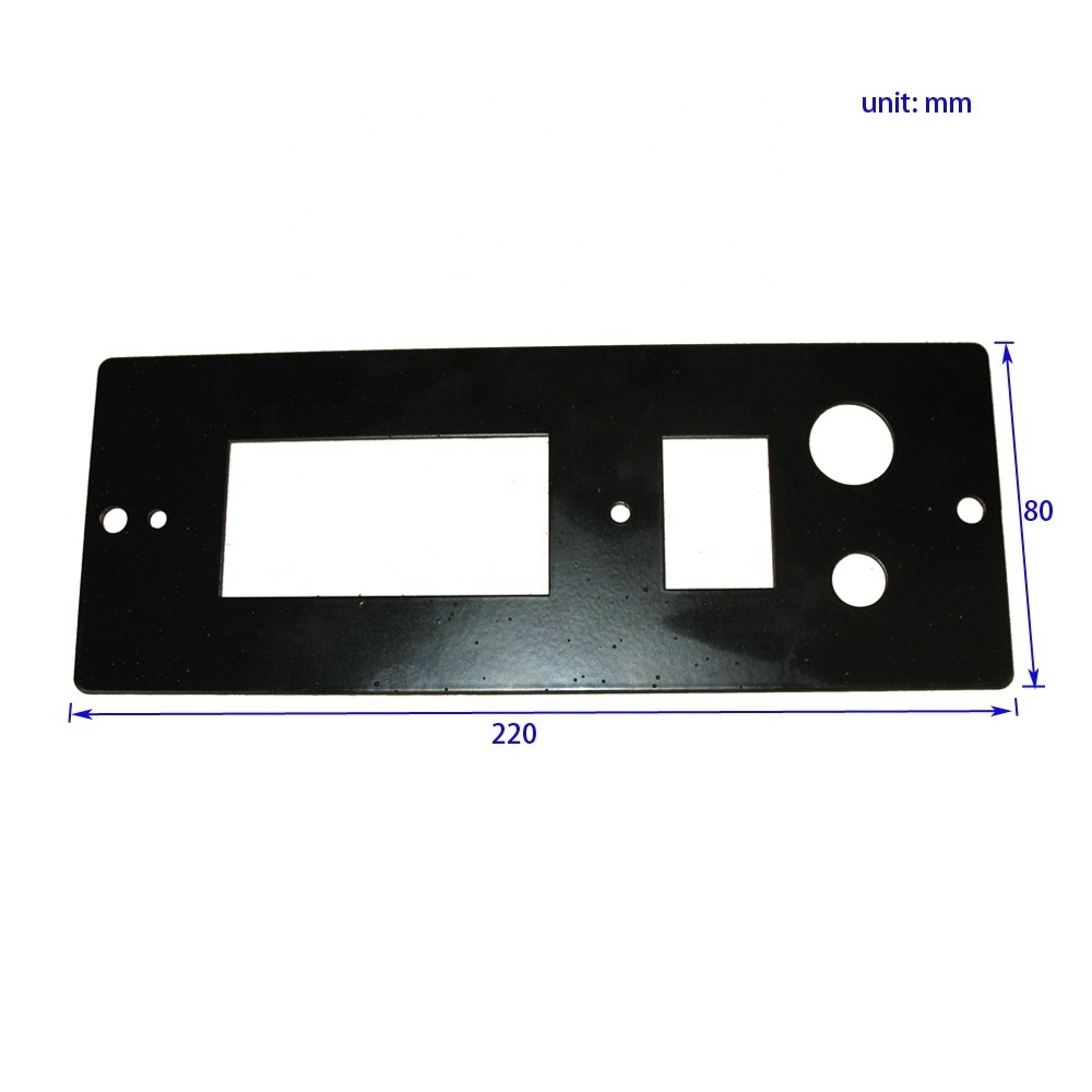 High Quality Metal Fabrication Powder Coating Black Steel Metal Push Button Switch Plate